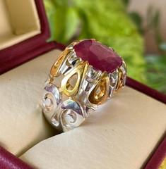 Best Cushion Cut Natural Ruby Ring Original Ruby Stone Ruby Wedding Gift Ring