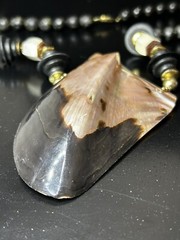 Large Vintage Abalone Shell Islander Necklace Bold Statement Piece
