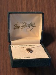 Vintage 14k Gold Filled Heart Locket 13in Chain. New In Box