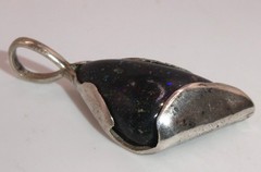 Sterling Silver Pendant Black Matrix Fire Opal Handcrafted Artisan Studio OOAK