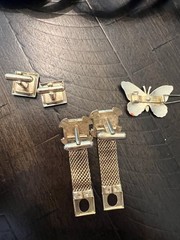 Vintage Costume Jewelry Lot Bracelets Cufflinks Enamel Butterfly Barrett & More