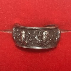 Vintage frogs Sterling Silver Ring Size 5.50 Oxidized Band