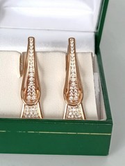 Vintage 1990-s 14 Ct Rolled Gold Zircons Earrings-Hallmarked 585 RG