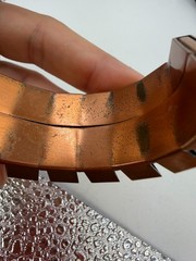 Vintage Bracelet Renoir Cuff Copper Striped Signed Unisex 7 inches PJ