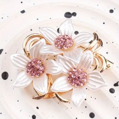 Retro Design Dripping Oil Studded Camellia Dual-purpose Silk Scarf Buckle Brooch