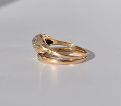 Antique Old 14k Solid Gold Natural Mine Cut Diamond Ring Band – Wedding Set 7.25