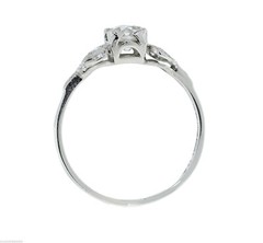 Antique Estate Art Deco Platinum 0.66ct Diamond Engagement Ring Size 8.5 EGL USA