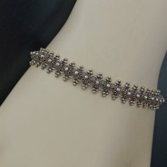 Vintage Silver Bracelet Ethnic Granulation Flower Filigree Tribal Articulated