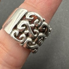 Wide .5” Scroll Sterling Filigree 925 Ring Size 7.5” 12g FREE SHIPPING!