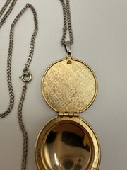 Vintage Gold Tone Round Avon “Here’s My Heart” Perfume Holder Locket Pendant