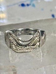Harley Davidson ring biker chain pinky band size 5.50 sterling silver women