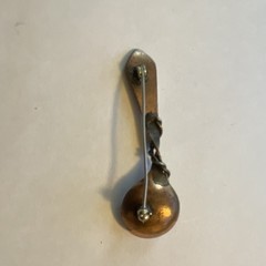 Vintage Spoon-Shaped Stick Pin Brooch Copper Tone Metal Unisex Adults