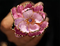 Purple Peony Flower Shape Brooch, High-Grade Luxury Custom Collection Brooch