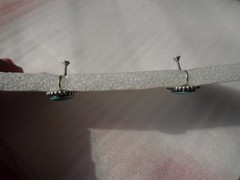 VINTAGE 925 STERLING SILVER TURQUOISE CLIP ON EARRINGS OLD PAWN