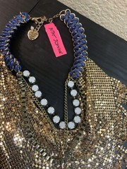 Betsey Johnson Ship Shape Bib Statement Necklace Rare- 16