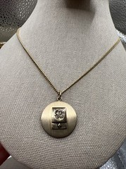 Vintage 12K Gold Filled GE General Electric Stainless Steel Chain Necklace