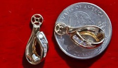 14k yellow gold earring jackets 0.42ct diamond vintage handmade 4.6gr N2864