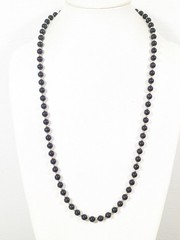 Vintage Monet Classic Black Beaded Necklace Elegant Gold Tone 30 in