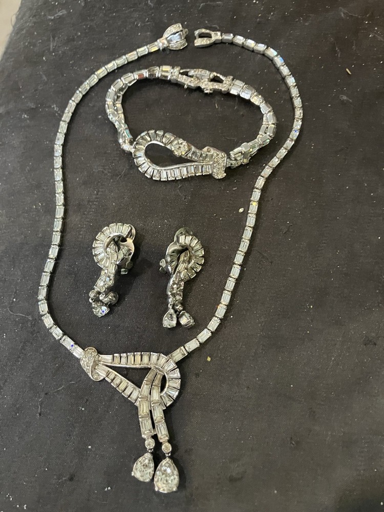 Mazer Bros. “Bagatelle” Bracelet Necklace & Earrings ca. 1949 Jomaz Vintage Lot