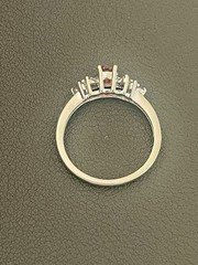 14KT White Gold 0.46CT Orange Sapphire & 0.14CTW Diamond Ring. Size 7(I50)