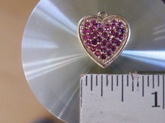 NAPIER Gold Tone PINK Rhinestones HEART Pendant ONLY Free Ship