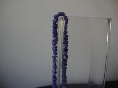 VINTAGE 1970s HANDMADE POLISHED LAPIS IRREGULAR BEADS 35″ ENDLESS NECKLACE
