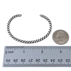 Southwest Twisted Wire Cuff Bracelet | Vintage Sterling Silver 925 | 6.5″