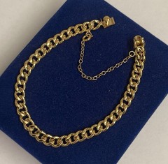 STUNNING! 14.5g 12k Gold Filled Detail Cuban Curb Link Bracelet 7.2″ Gf Vtg 6mm