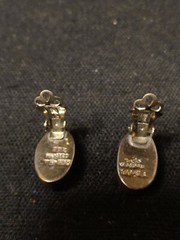 Antique Taxco Sterling Silver Purple Goldstone Gemstone Earrings .5 Inches 10…