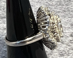 Vintage Platinum 3.30CTW Marquise Diamond Ring Pendant Estate VS1 SI1