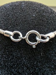 Vintage Sterling Silver Geometric Orb Pendant 30in Snake Chain