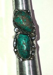 Native American Turquoise Sterling Silver Ring Old Pawn Antique Navajo 7.5