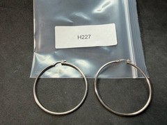 4.23g Vintage Sterling Silver 925 Large Smooth Hoop Earrings Classic M
