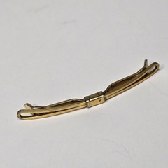 Vintage Heraldic Gold Tone Collar Bar Pin Tension Clip – Mid Century Traditional