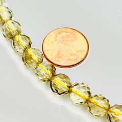 Vintage Faceted Glass Crystal Yellow Transparent Adjustable Bead Necklace