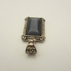 Vintage Pendant Lot Of 3 Rectangle Oval Puffy Heart Silver Tone 1 Liz Claiborne