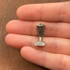 Vintage 800 Sterling Silver Egyptian Queen Nefertiti Heavy Pendant Charm