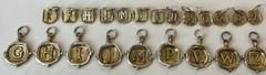 Vintage Waxing Poetic Sterling Silver Charms Initial Seal Insignia Letters