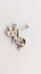 Vintage Sterling Silver Fairy Pendant Charm Wings Star Wand Outstretched Signed