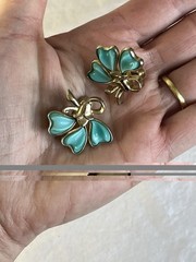 Vintage Barclay Thermoset Turquoise Earrings Screw Back Signed