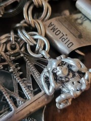 Vintage 925 Sterling Silver Loaded Charm Bracelet 104 Grams