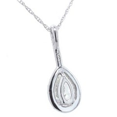 Platinum GIA .65ct Genuine Natural Pear Cut Diamond Pendant Jewelry (#J5927)