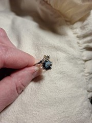 Can’t Find Markings Silver In Appearance Vintage Antique Ring Blue Stone/Pink