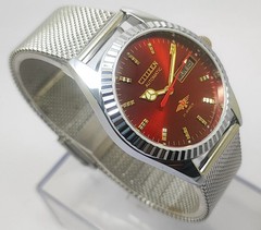Vintage Citizen Automatic Men’s 21 Jewels Red dial Japan Made Wrist watch