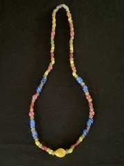 Antique Peking Glass Necklace Strand (95) Beads Various Colors, Shapes , Sizes