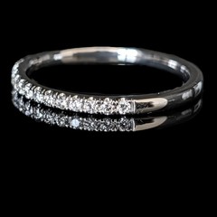Estate Natural Diamonds 14k White Gold Band Ring 50%Eternity Wedding Anniversary