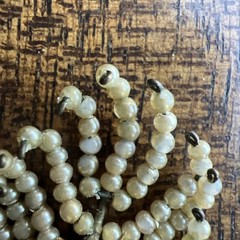 Antique Tiny Faux Seed Pearl Wired Feather Brooch; Beautiful!