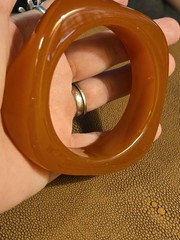 Vintage Acrylic Resi Bangle Irregular Geometric statement Bracelet 6.5 Small