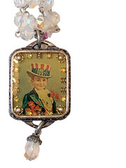 RARE Maximal Art Double Strand Necklace John Wind Patriotic Americana July 4th