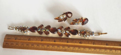 Vintage Juliana Amber & Aurora Borealis Rhinestones Bracelet & Earrings Set